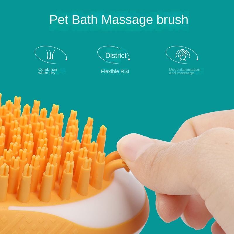 Pet Bath Brush 2-in-1 SPA Massage Comb - Soft Silicone - Image 10